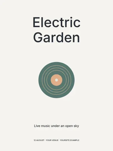 Electric Garden · Minimal poster template