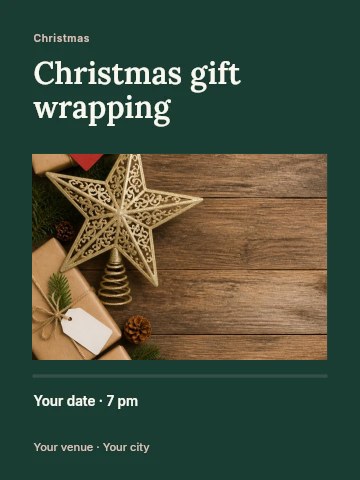 Christmas gift wrapping invitation template