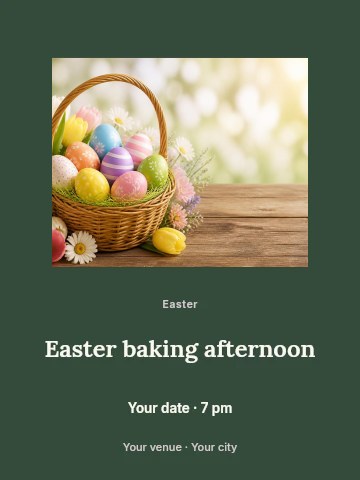Easter baking afternoon invitation template