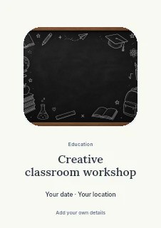 Creative classroom workshop flyer template · Picture window
