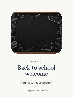 Back to school welcome · Framed serif poster template