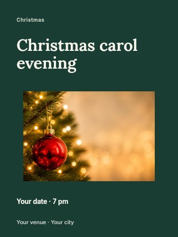 Christmas carol evening invitation template