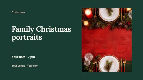 Family Christmas portraits banner template