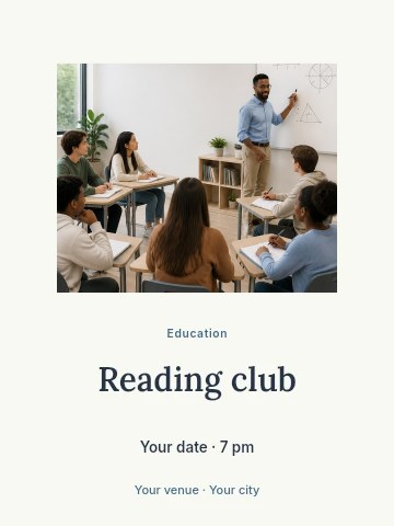 Reading club invitation template