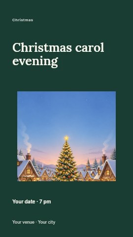 Christmas carol evening instagram story template