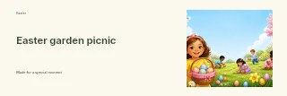 Easter garden picnic banner template · Horizontal photo dialogue