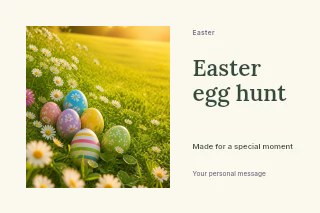 Easter egg hunt postcard template · Horizontal photo dialogue