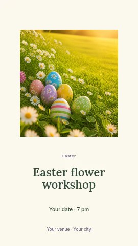 Easter flower workshop instagram story template