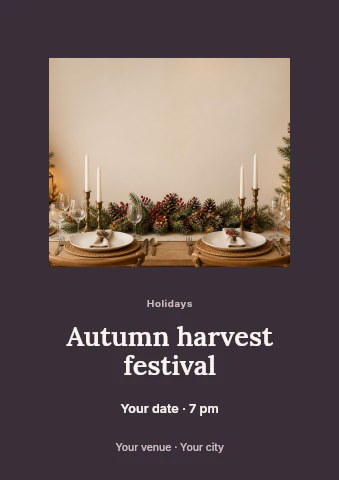 Autumn harvest festival flyer template