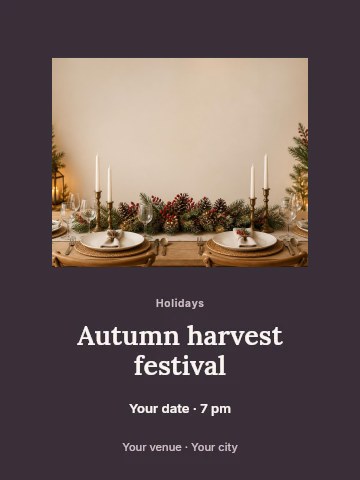 Autumn harvest festival poster template