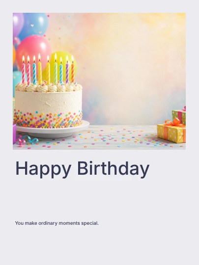 Happy Birthday · Linework greeting card template