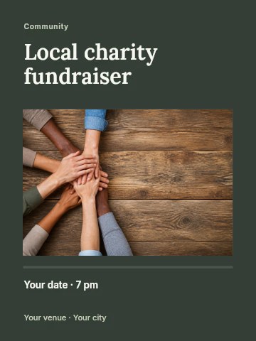 Local charity fundraiser invitation template