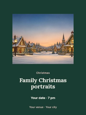 Family Christmas portraits poster template