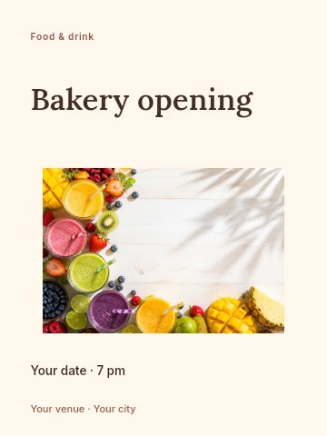 Bakery opening invitation template