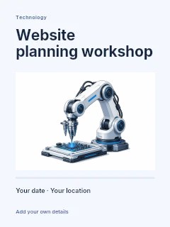 Website planning workshop invitation template · Title & photograph