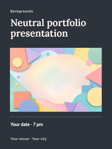 Pastel geometric shape background design in Neutral portfolio presentation invitation template