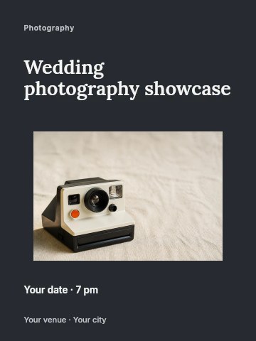 Wedding photography showcase invitation template