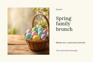Spring family brunch postcard template · Horizontal photo dialogue