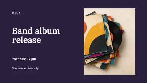 Band album release banner template