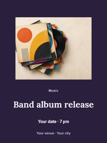 Band album release invitation template