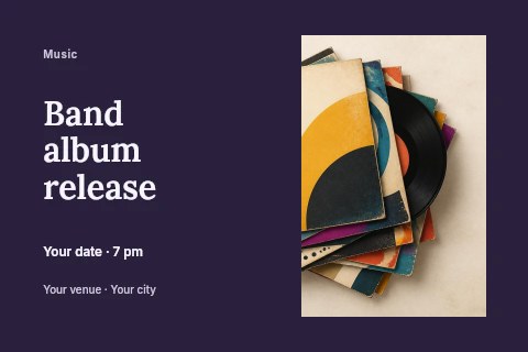 Band album release postcard template