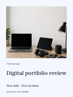 Minimalist desk with digital devices and accessories in Digital portfolio review · Gallery editorial