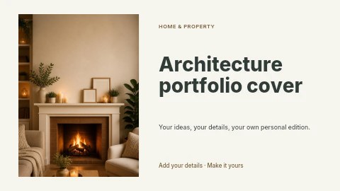 Architecture portfolio cover presentation cover template