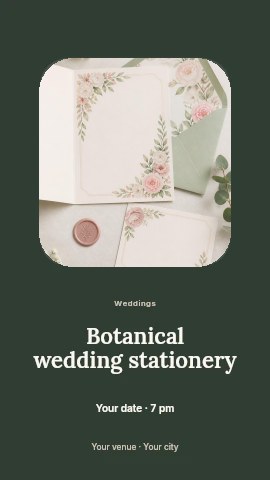 Botanical wedding stationery instagram story template