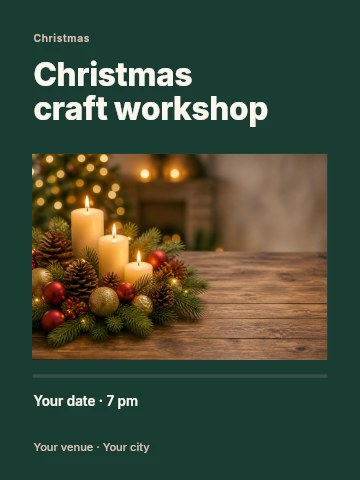 Christmas craft workshop invitation template