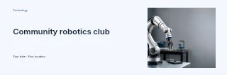 Community robotics club banner template · Horizontal photo dialogue