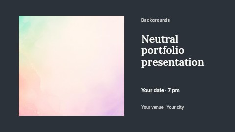 soft pastel watercolor background in Neutral portfolio presentation banner template