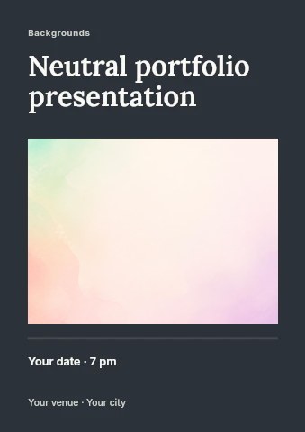 soft pastel watercolor background in Neutral portfolio presentation flyer template