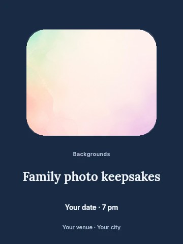 soft pastel watercolor background in Family photo keepsakes invitation template
