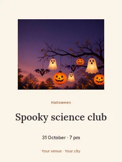 Spooky science club invitation template · Picture window