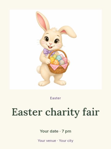 Easter charity fair poster template