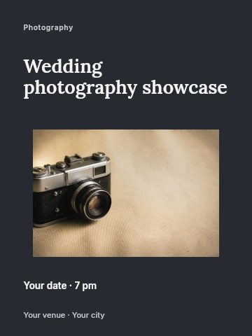 Wedding photography showcase invitation template invitation template