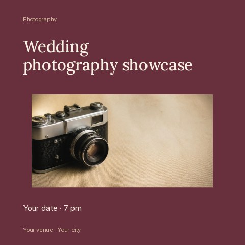 Wedding photography showcase social media post template social media post template