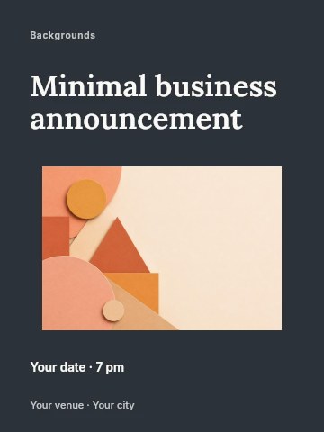 Abstract geometric shapes in warm tones in Minimal business announcement invitation template
