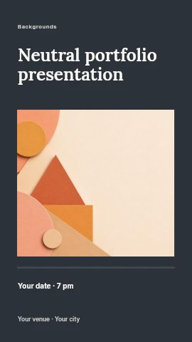Abstract geometric shapes in warm tones in Neutral portfolio presentation instagram story template