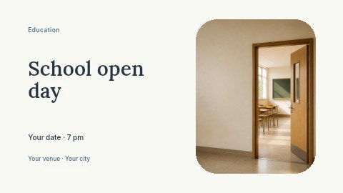 School open day banner template