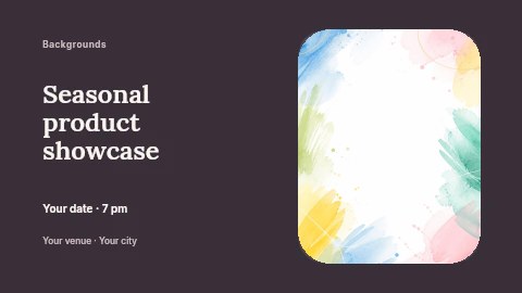 Colorful abstract watercolor background in Seasonal product showcase banner template