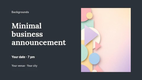 Abstract pastel geometric background design in Minimal business announcement banner template