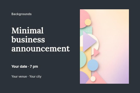 Abstract pastel geometric background design in Minimal business announcement postcard template