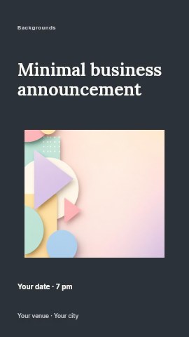 Abstract pastel geometric background design in Minimal business announcement instagram story template
