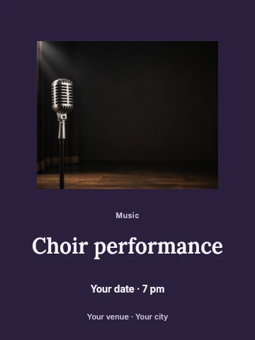 Choir performance invitation template