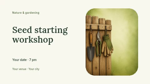 Seed starting workshop banner template