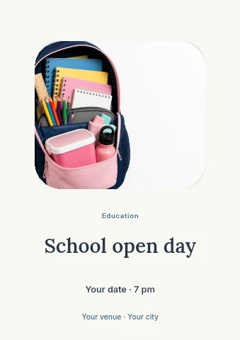 School open day flyer template