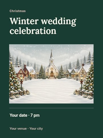 Winter wedding celebration invitation template