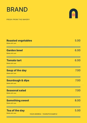 Fresh from the bakery · Gallery menu template