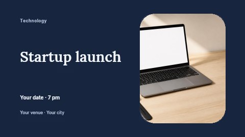 Modern laptop with smartwatch and smartphone in Startup launch banner template
